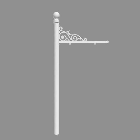 Qualarc Prestige Real Estate Sign System w/Ball Finial, NO BASE, White color REPST-004-WHT